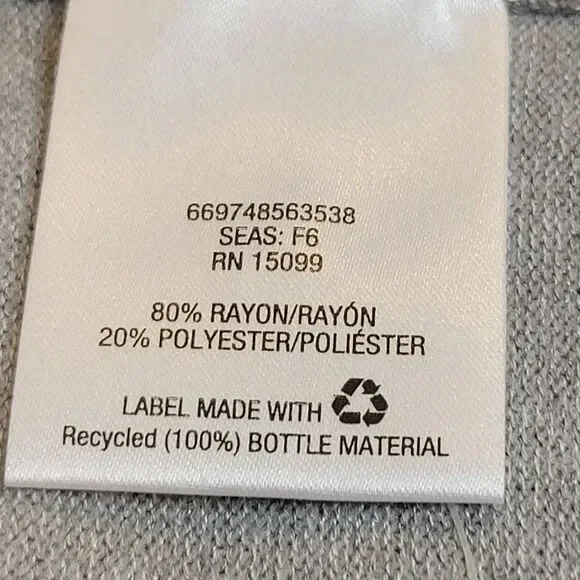 Covington Light Gray 3/4 Sleeve Open Cardigan Size M - Picture 6 of 6